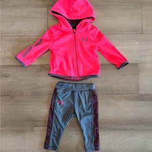 Under Armour Neon Pink and Charcoal Baby Outfit